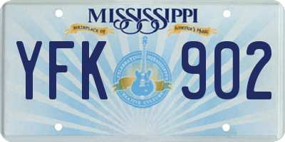MS license plate YFK902