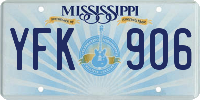 MS license plate YFK906