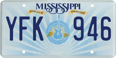 MS license plate YFK946
