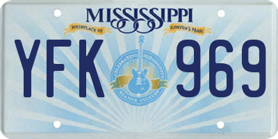 MS license plate YFK969