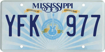 MS license plate YFK977