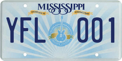 MS license plate YFL001
