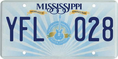 MS license plate YFL028