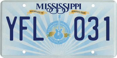 MS license plate YFL031