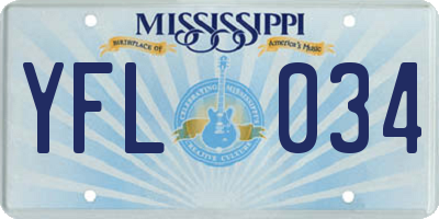 MS license plate YFL034