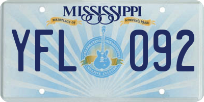 MS license plate YFL092