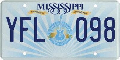 MS license plate YFL098