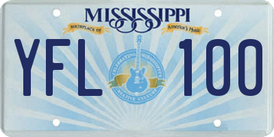 MS license plate YFL100