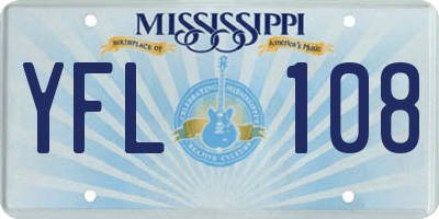MS license plate YFL108
