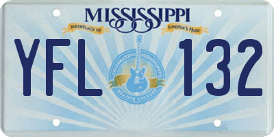 MS license plate YFL132