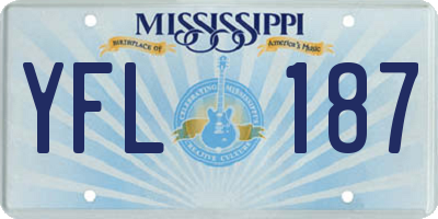 MS license plate YFL187