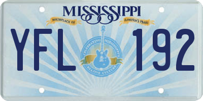 MS license plate YFL192