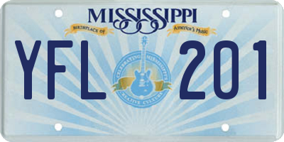 MS license plate YFL201