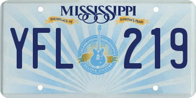MS license plate YFL219