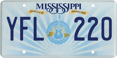 MS license plate YFL220