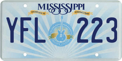 MS license plate YFL223