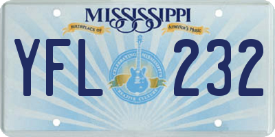 MS license plate YFL232