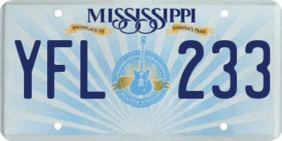 MS license plate YFL233