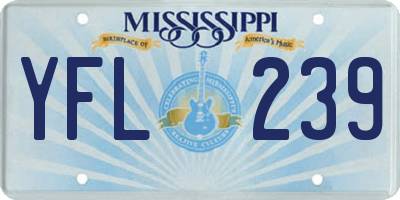 MS license plate YFL239