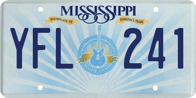 MS license plate YFL241