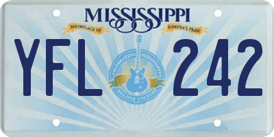 MS license plate YFL242