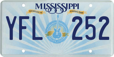MS license plate YFL252
