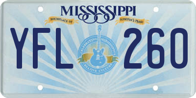 MS license plate YFL260
