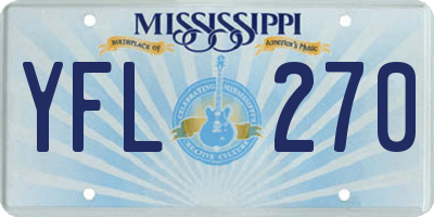 MS license plate YFL270