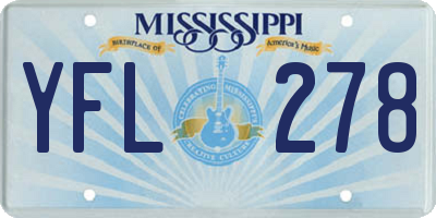 MS license plate YFL278
