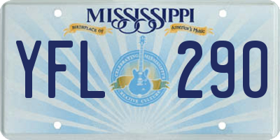 MS license plate YFL290