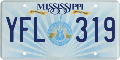 MS license plate YFL319