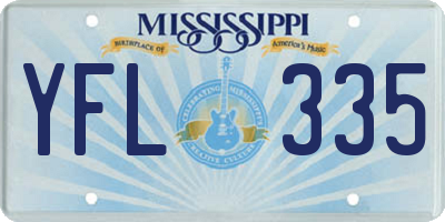 MS license plate YFL335