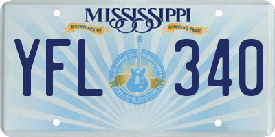 MS license plate YFL340