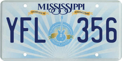 MS license plate YFL356