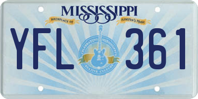 MS license plate YFL361