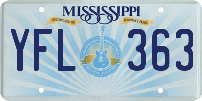 MS license plate YFL363