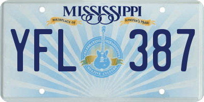 MS license plate YFL387