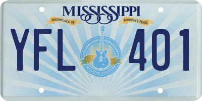 MS license plate YFL401