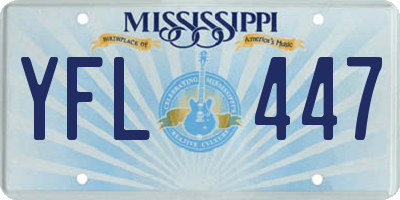 MS license plate YFL447