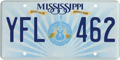 MS license plate YFL462