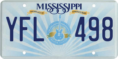 MS license plate YFL498