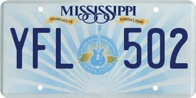 MS license plate YFL502