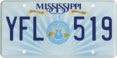 MS license plate YFL519