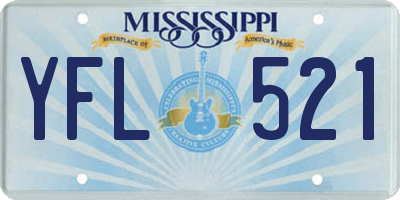 MS license plate YFL521