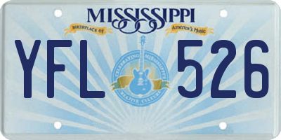 MS license plate YFL526