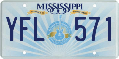 MS license plate YFL571