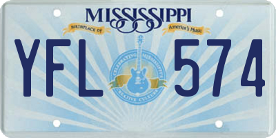 MS license plate YFL574