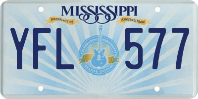 MS license plate YFL577