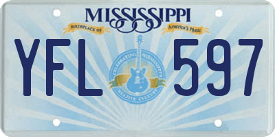 MS license plate YFL597