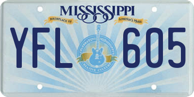 MS license plate YFL605